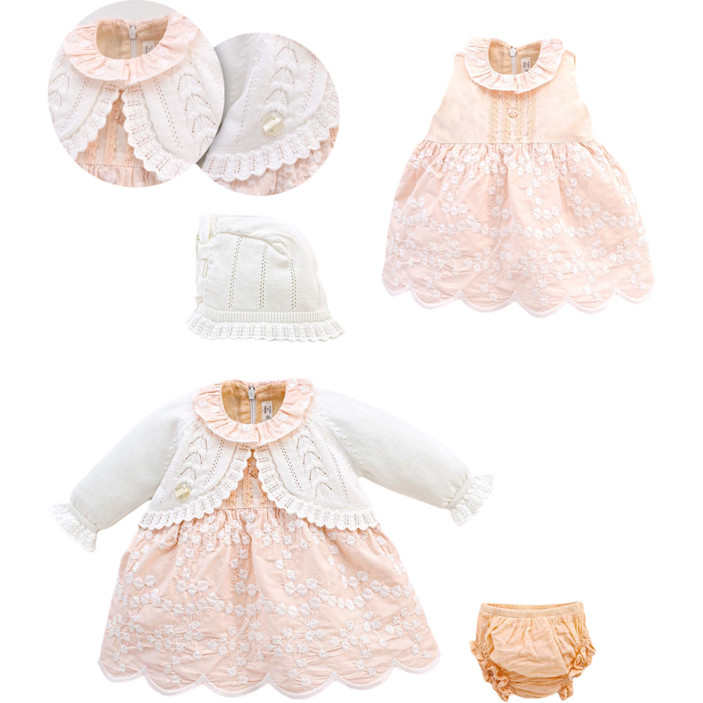 Set sweater+dress+hat+panties