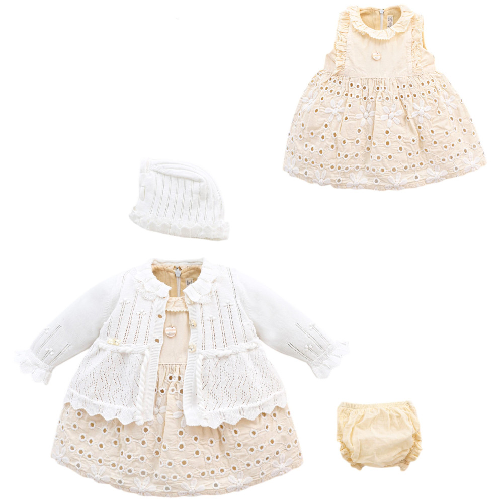 Set sweater+dress+hat+panties