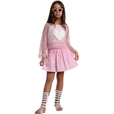 Set blouse+tank top+skirt-shorts