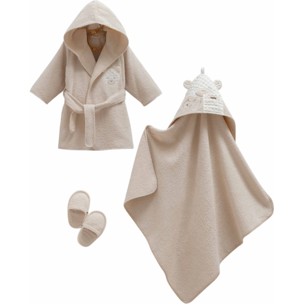 Set bathrobe+towel+slippers, series BASIC. (Expected date)