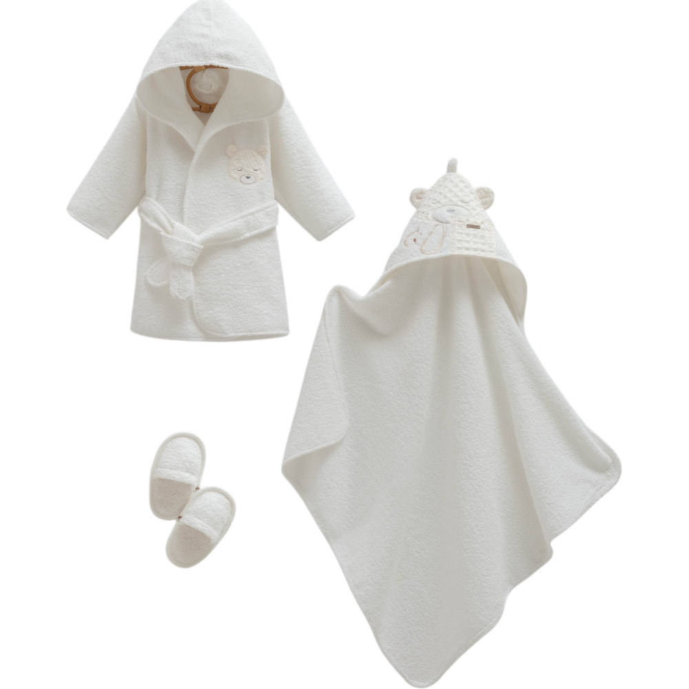 Set bathrobe+towel+slippers, series BASIC. (Expected date)