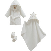 Set bathrobe+towel+slippers, series BASIC