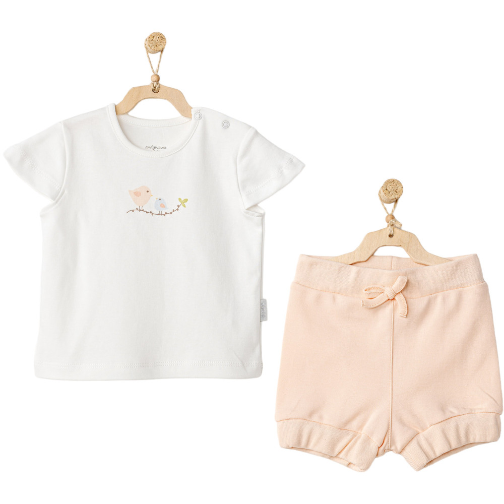 Set T-shirt+shorts, series SPRING BIRDS