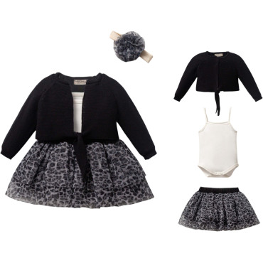 Set bolero+body+skirt+headband