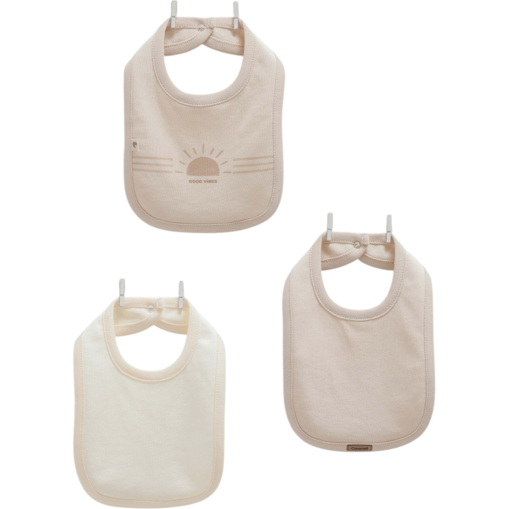 Bibs set 3pcs (pack of 4 sets), series GOOD VIBES