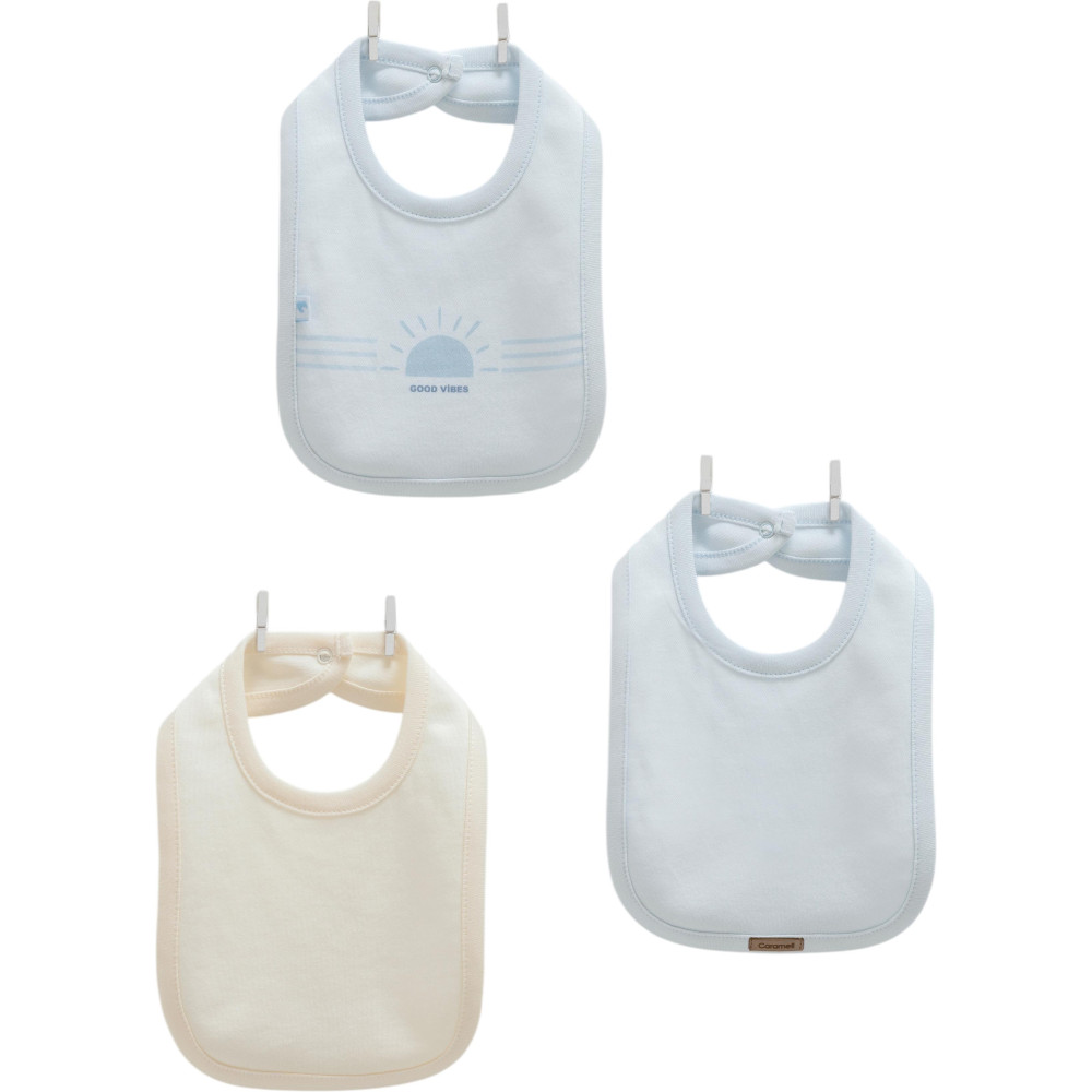 Bibs set 3pcs (pack of 4 sets), series GOOD VIBES