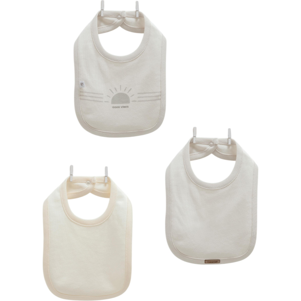Bibs set 3pcs (pack of 4 sets), series GOOD VIBES