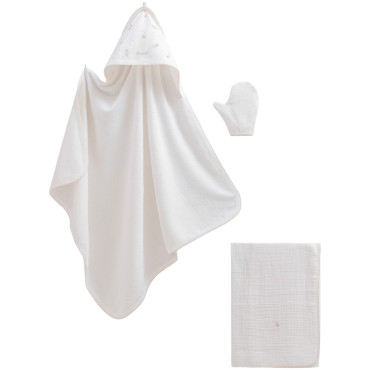 Set towel + diaper + washcloth, BASIC series