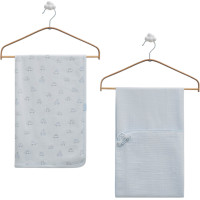 Plaid + muslin swaddle, series FIRST CAR