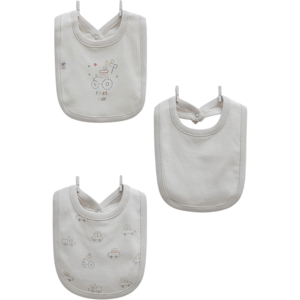 Bibs set 3pcs (pack of 4 sets), series FIRST CAR. (Expected 23.01.2026)