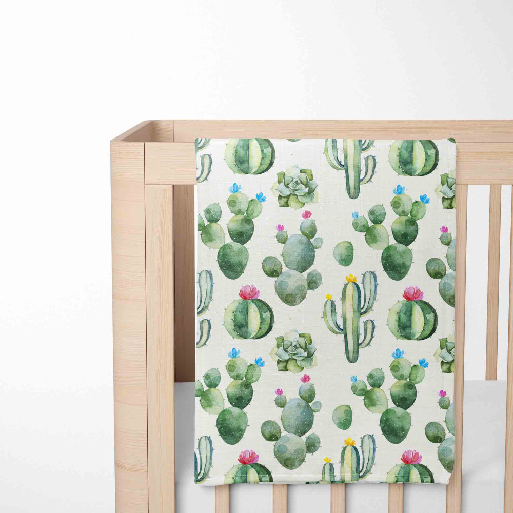 Muslin blanket. Print: Cactus.