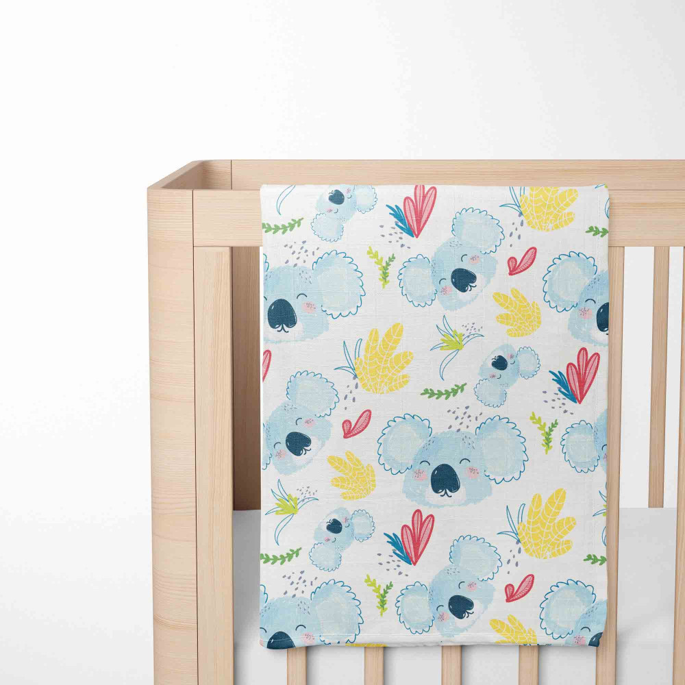 Muslin blanket. Print: Koala