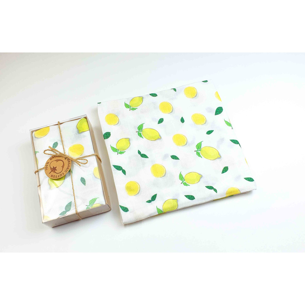 Muslin blanket. Print: Lemons.