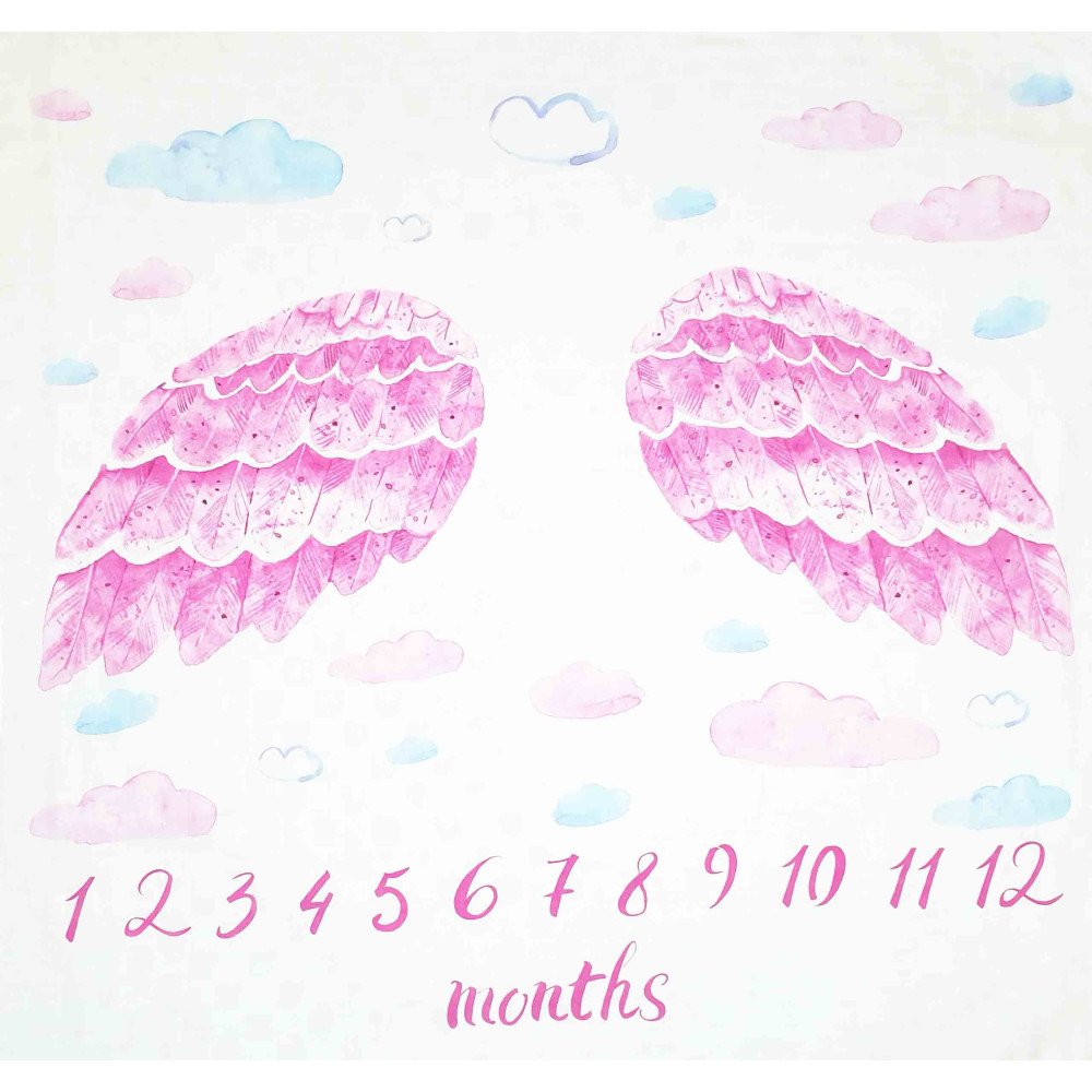 Muslin blanket. Print: Pink Wings