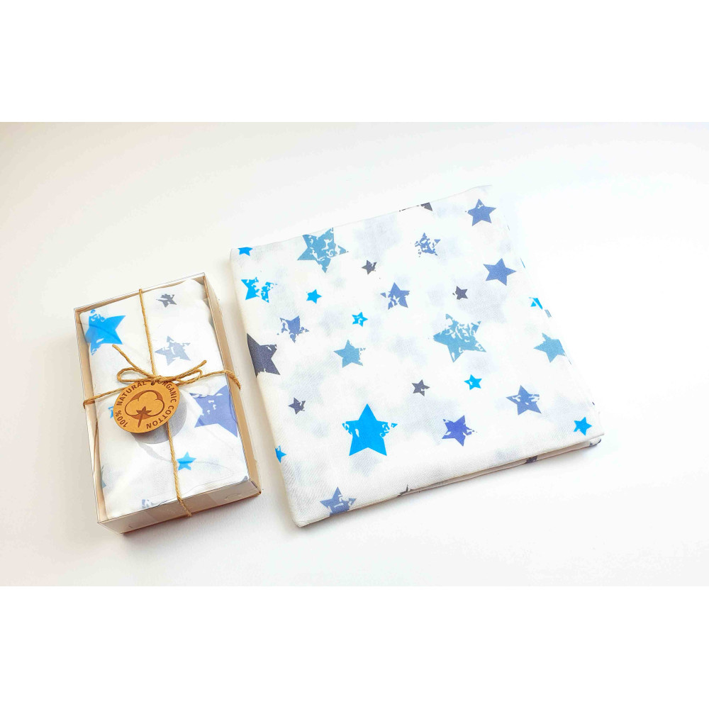 Muslin blanket. Print: Stars.