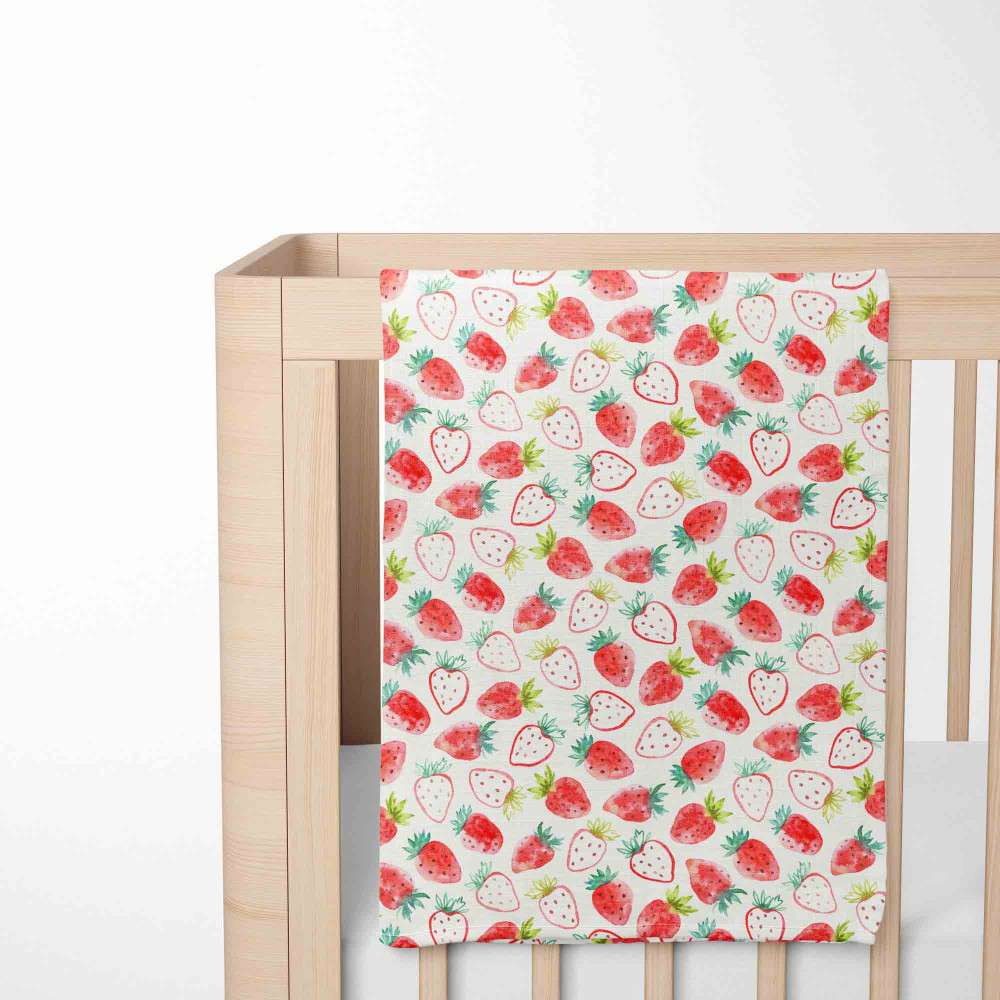 Muslin blanket. Print: Strawberry