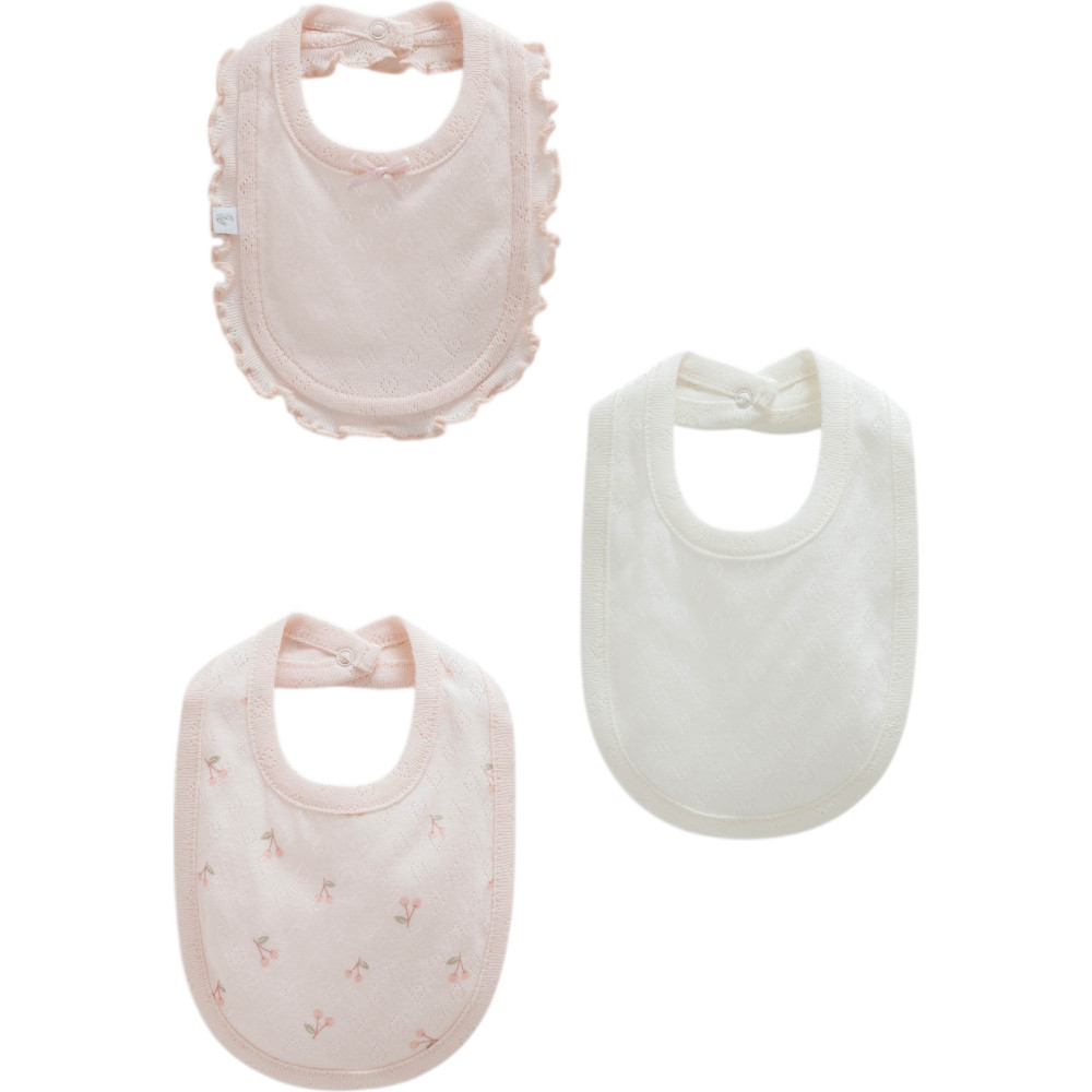Bibs set 3pcs (pack of 4 sets), series ALL TIME GIRL. (Ready)