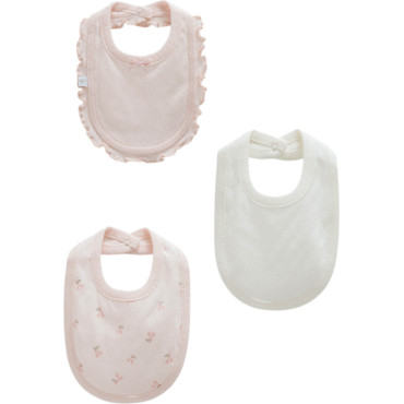 Bibs set 3pcs (pack of 4 sets), series ALL TIME GIRL. (Ready)