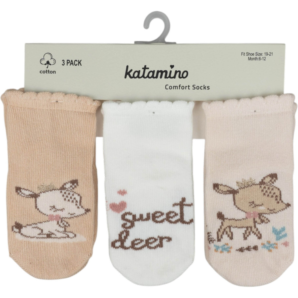 Socks cotton set 3 pairs (pack of 4 sets) Danla