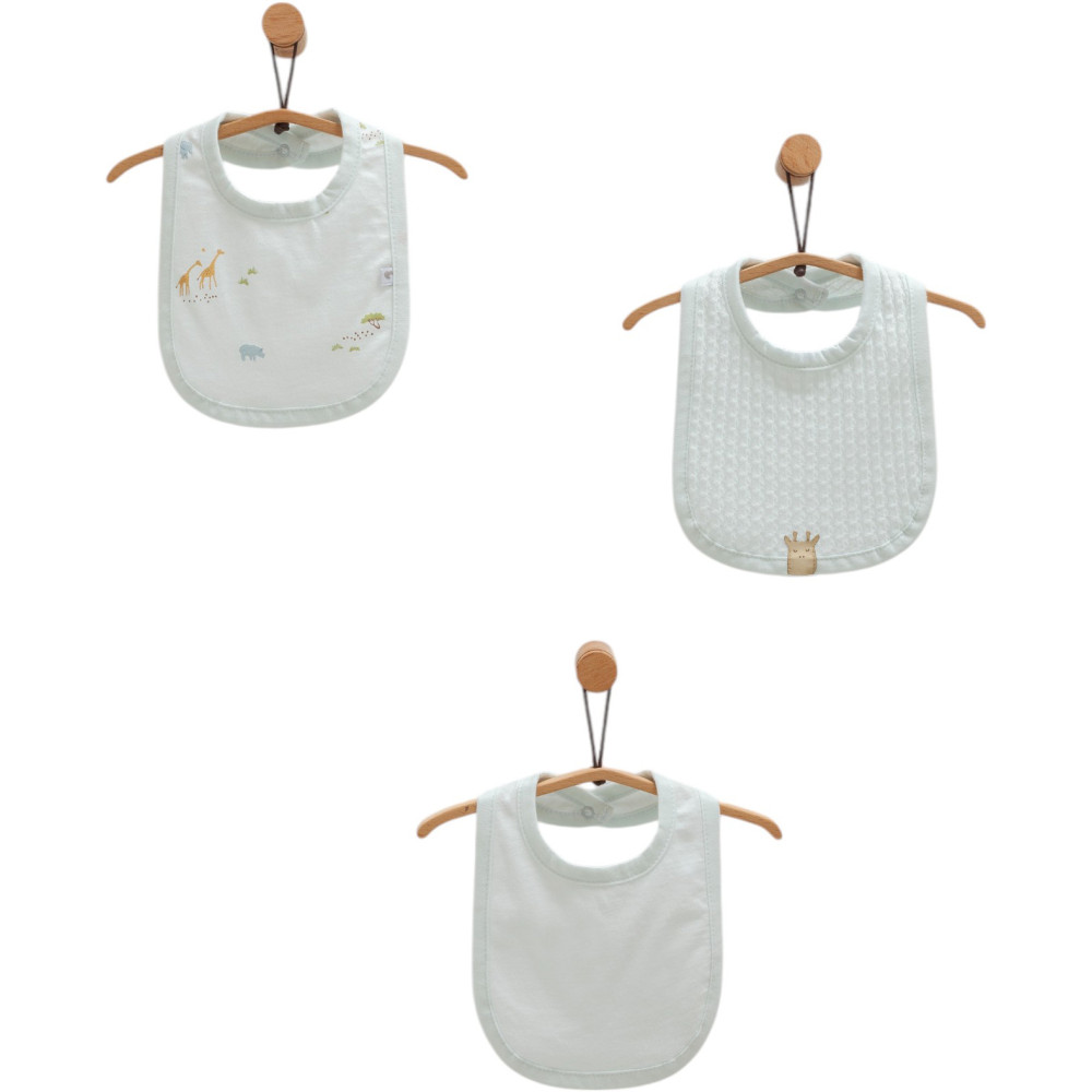 Bibs set 3pcs (pack of 4 sets), series SAFARI TIME