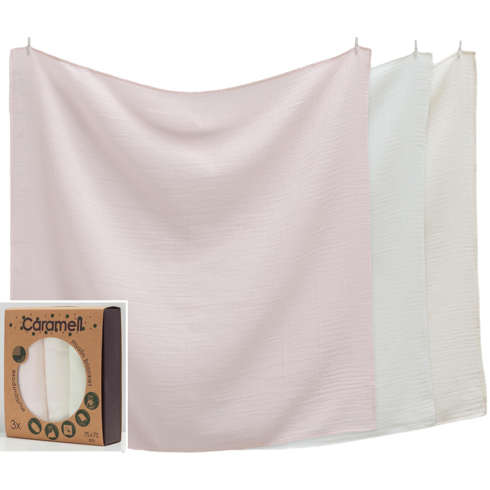 Blankets muslin set 3pcs, series BASIC