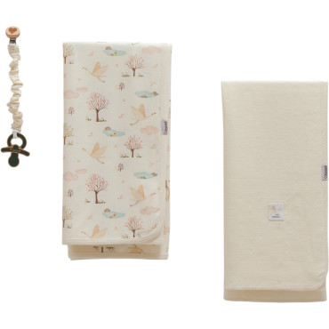 Set blanket+blanket pacifier holder, series BASIC