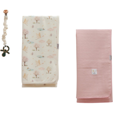 Set blanket+blanket pacifier holder, series BASIC