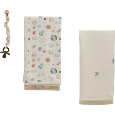 Set blanket+blanket pacifier holder, series BASIC