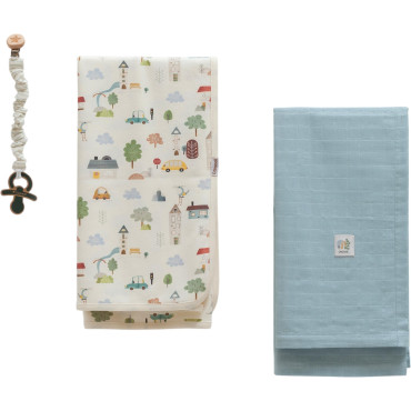 Set blanket+blanket pacifier holder, series BASIC
