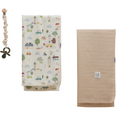 Set blanket+blanket pacifier holder, series BASIC