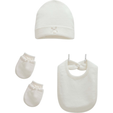 Hat+bib+gloves, series LOVE FEEL
