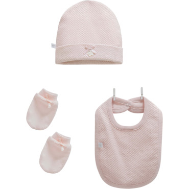 Hat+bib+gloves, series LOVE FEEL