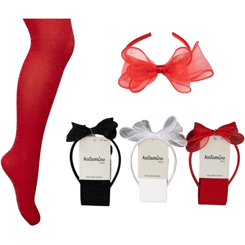 Tights nylon with lurex+Hair hoop Solveta