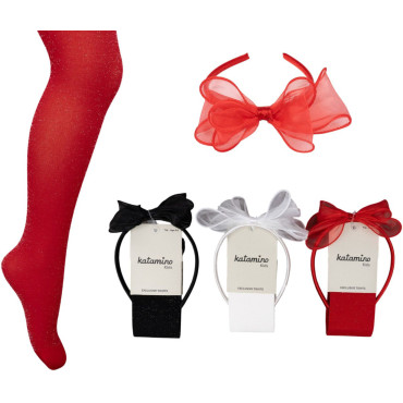 Tights nylon with lurex+Hair hoop Solveta