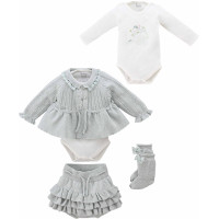 Set: Sweatshirt + Bodysuit + Shorts + Knee-High Socks