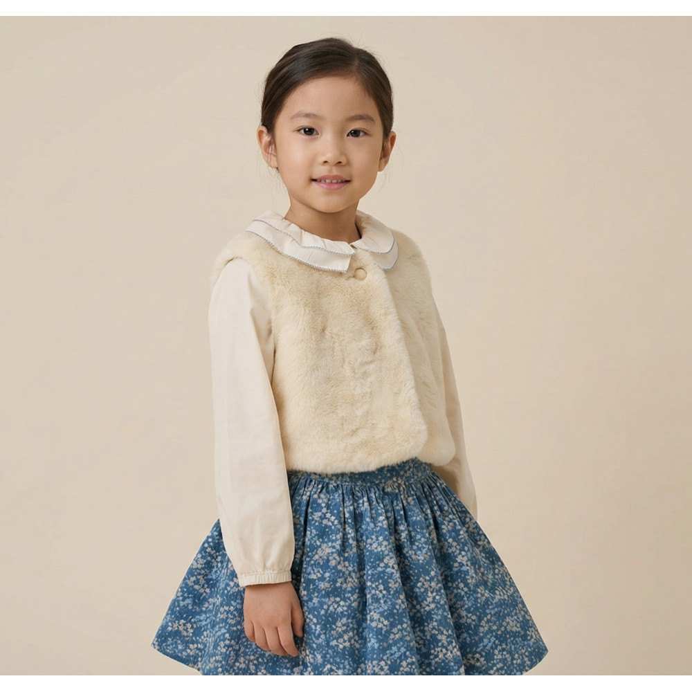 Set blouse+vest+skirt