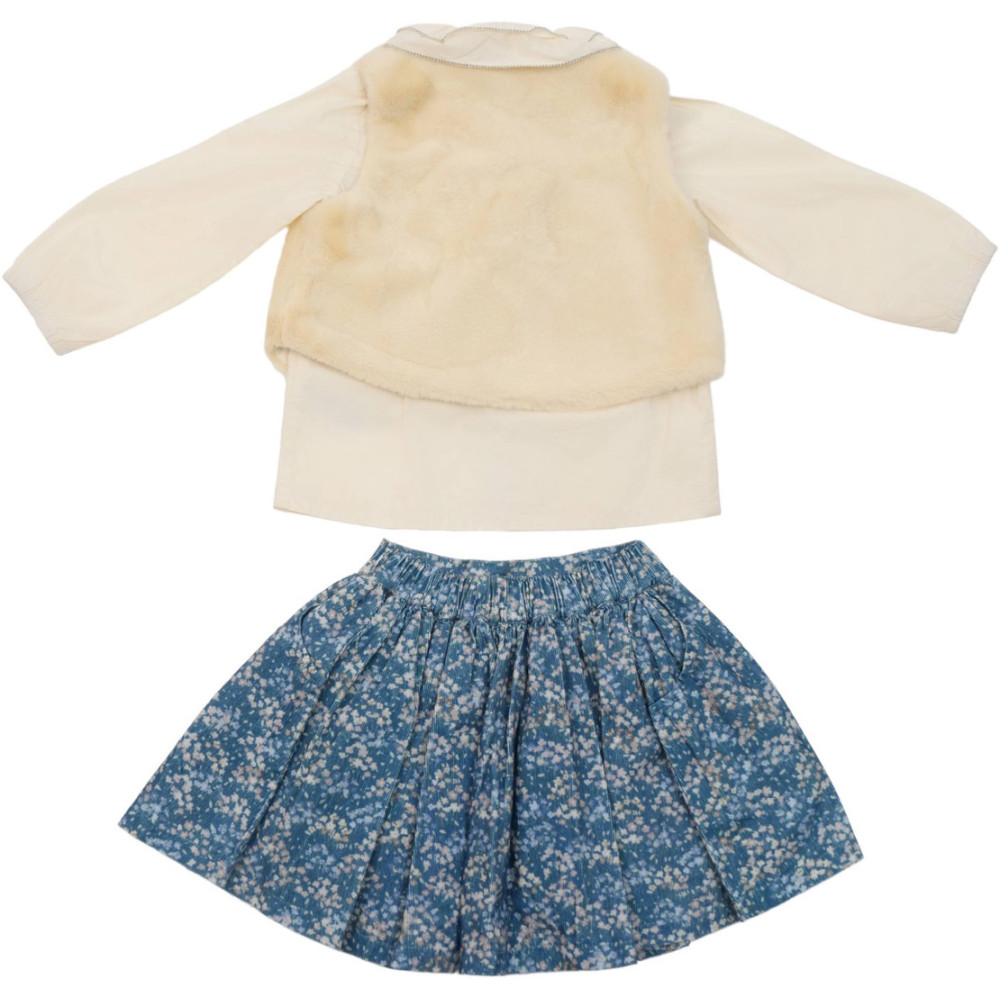 Set blouse+vest+skirt