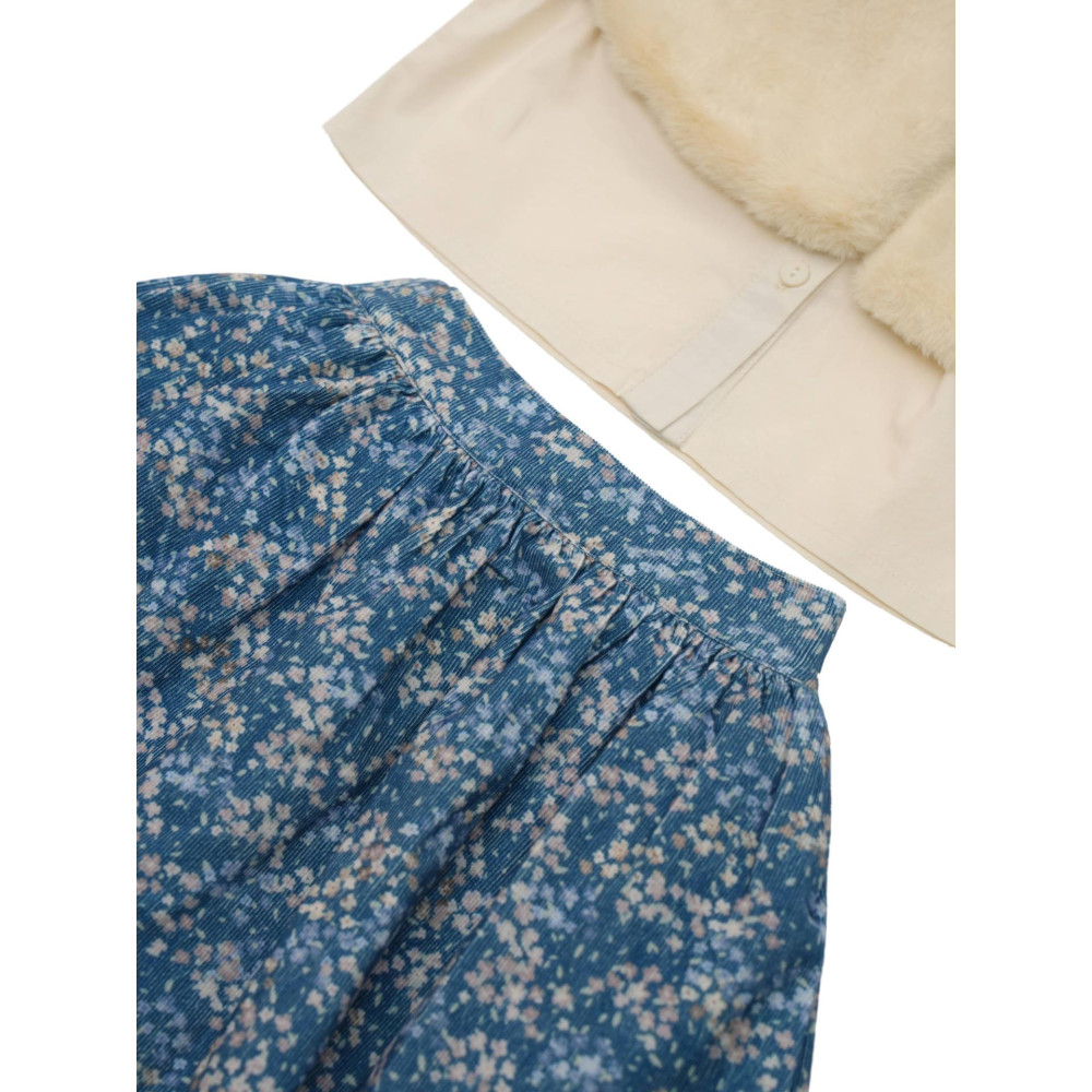 Set blouse+vest+skirt