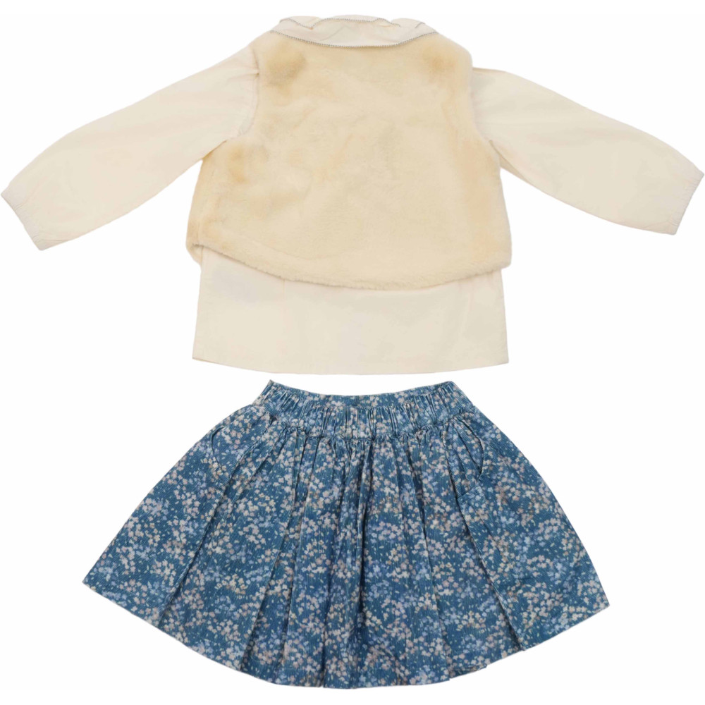 Set blouse+vest+skirt