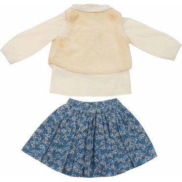 Set blouse+vest+skirt