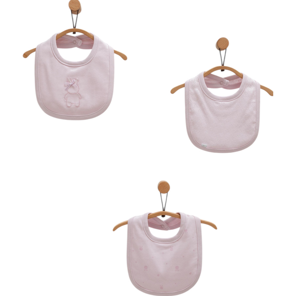 Bibs set 3pcs (pack of 4 sets), series CUTE RABBIT