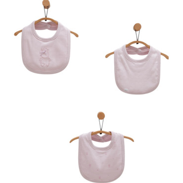 Bibs set 3pcs (pack of 4 sets), series CUTE RABBIT