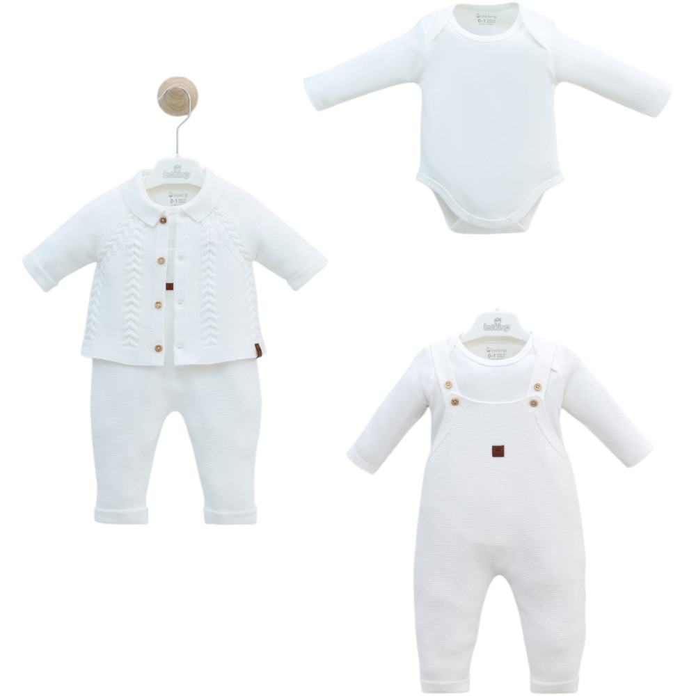 Set sweater+body+overalls