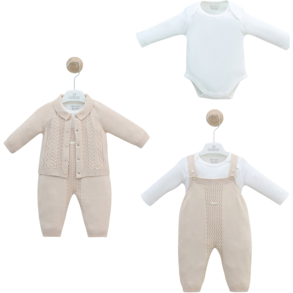 Set sweater+body+overalls