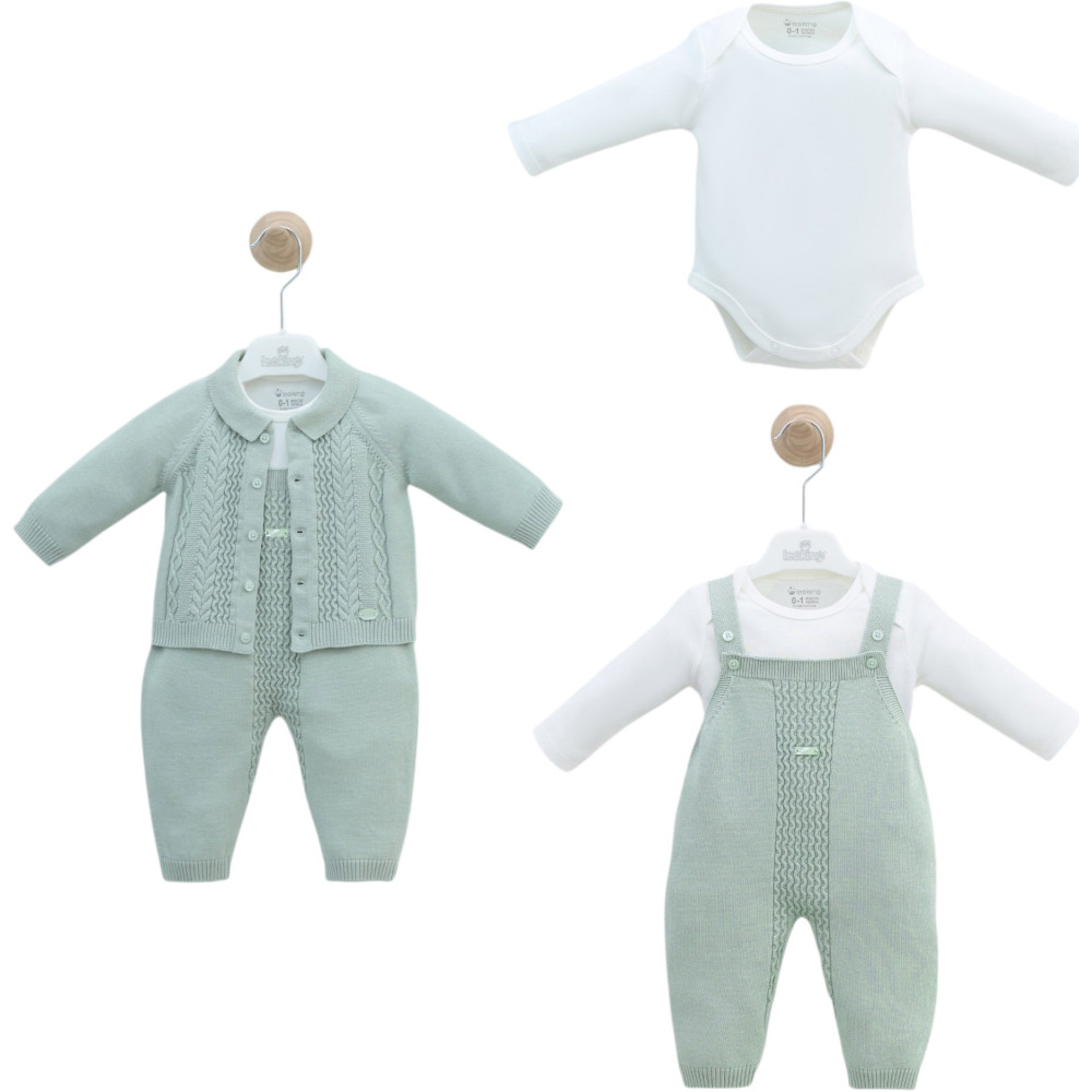 Set sweater+body+overalls