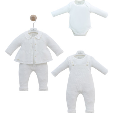 Set sweater+body+overalls