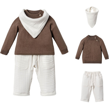 Set sweater+pants+bib
