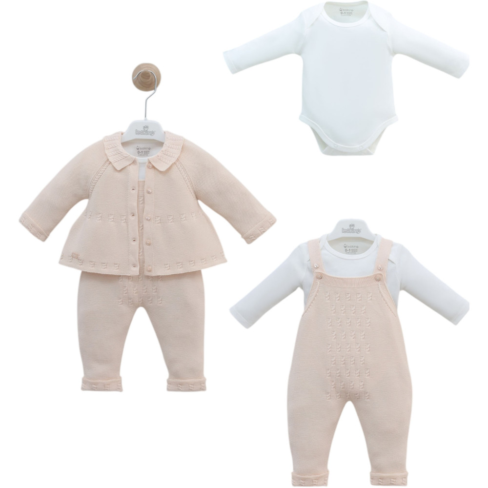 Set sweater+body+overalls