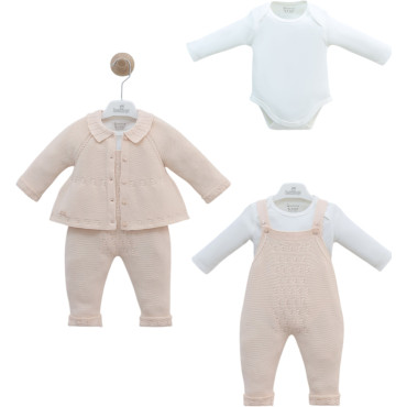 Set sweater+body+overalls