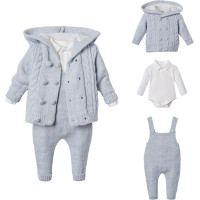 Set sweater+body+overalls